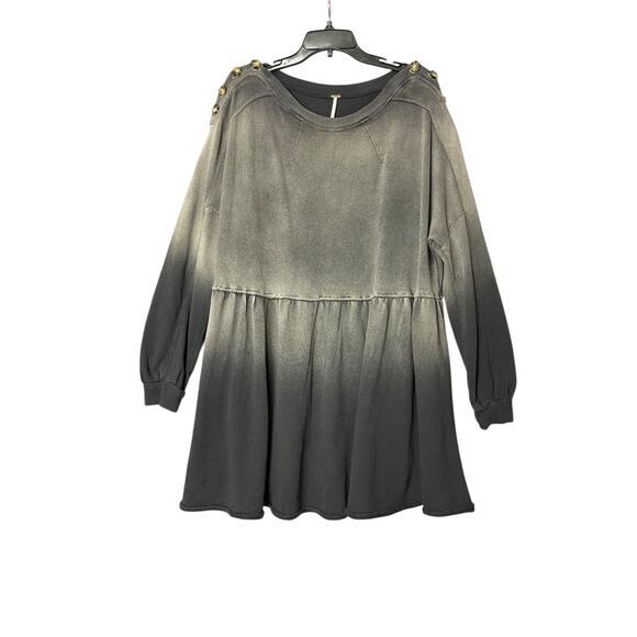 Free People Dresses & Skirts - Free People Marlena Grey Ombre Sweater Oversize Long Sleeve Dress SIze Medium